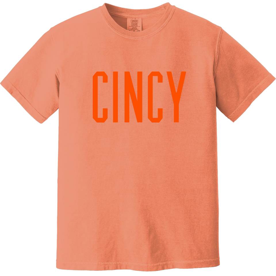"CINCY" Block Logo - Comfort Colors® Melon