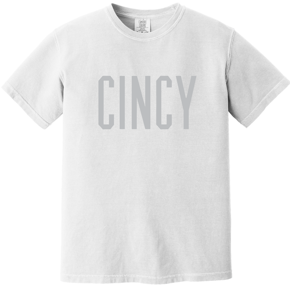 "CINCY" Block Logo - Comfort Colors® White
