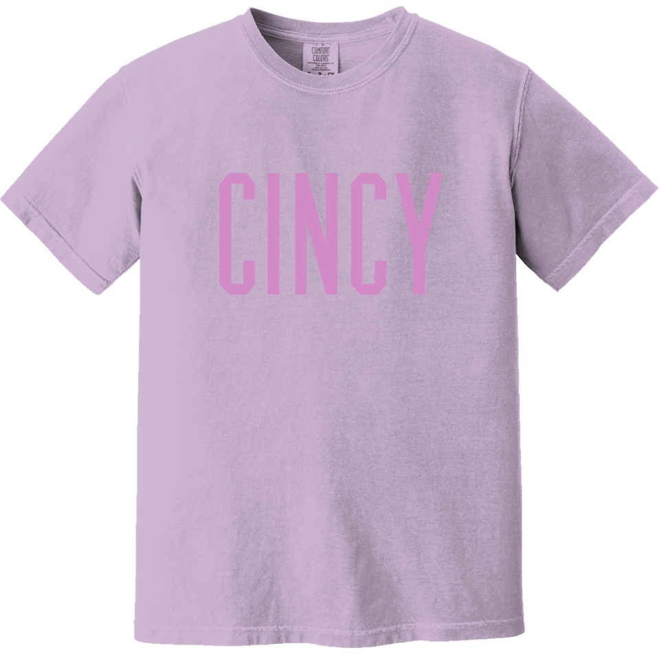 "CINCY" Block Logo - Comfort Colors® Orchid