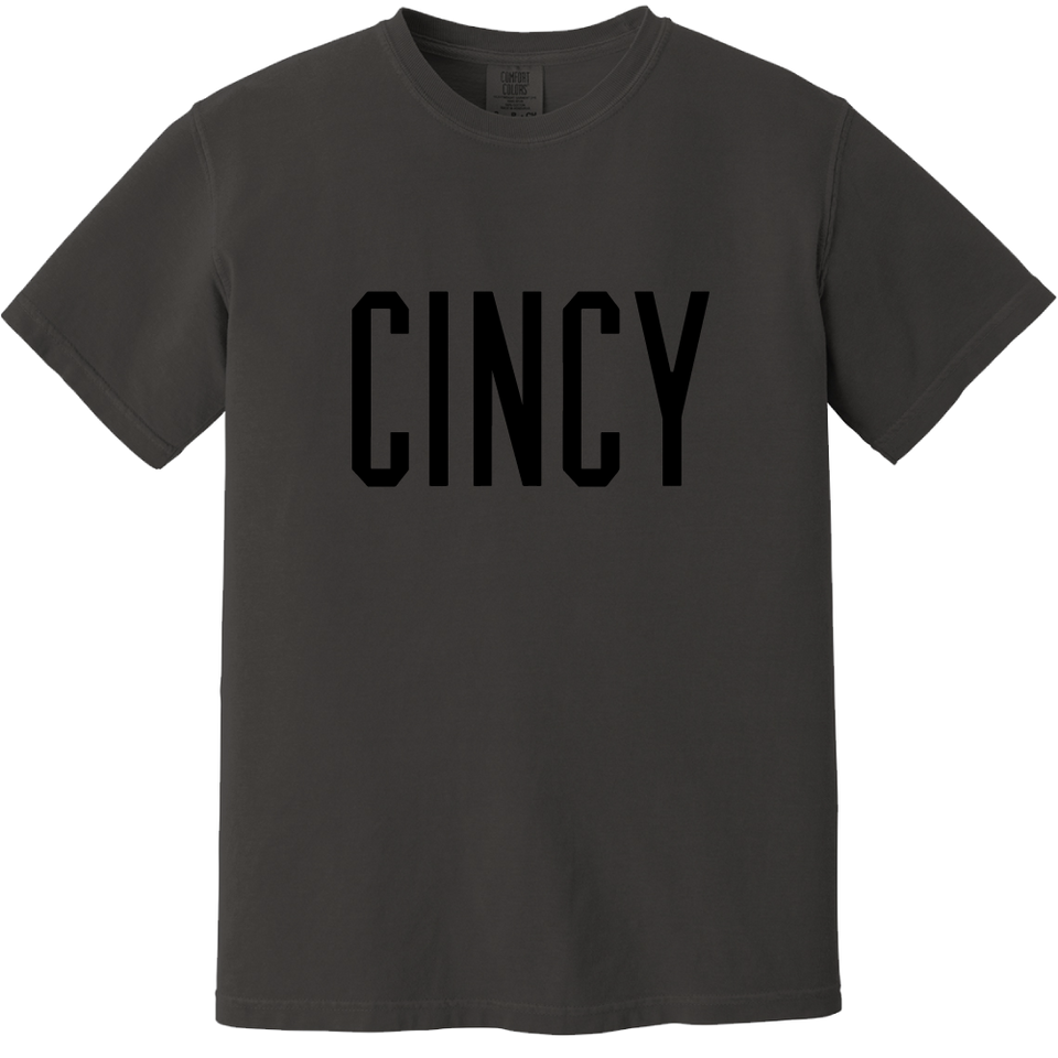 "CINCY" Block Logo - Comfort Colors® Pepper