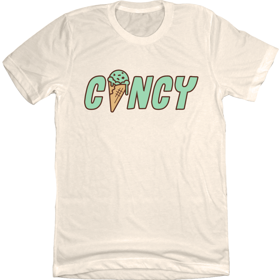 Cincy Ice Cream Cone Mint natural white T-shirt Cincy Shirts