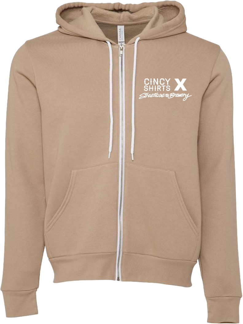 Cincy Shirt-Faced Beer Zip-Up Hoodie Front