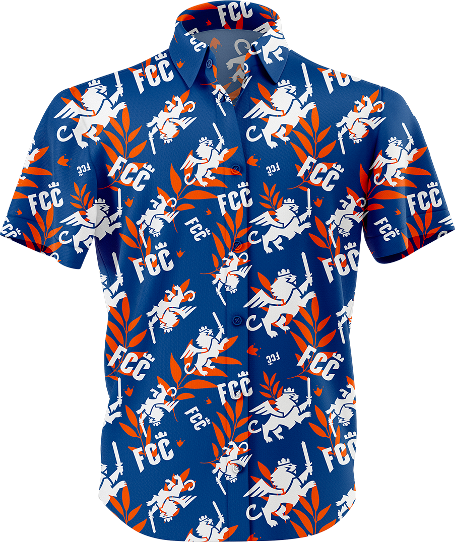 FC Cincinnati Tropical Button Up Royal Cincy Shirts