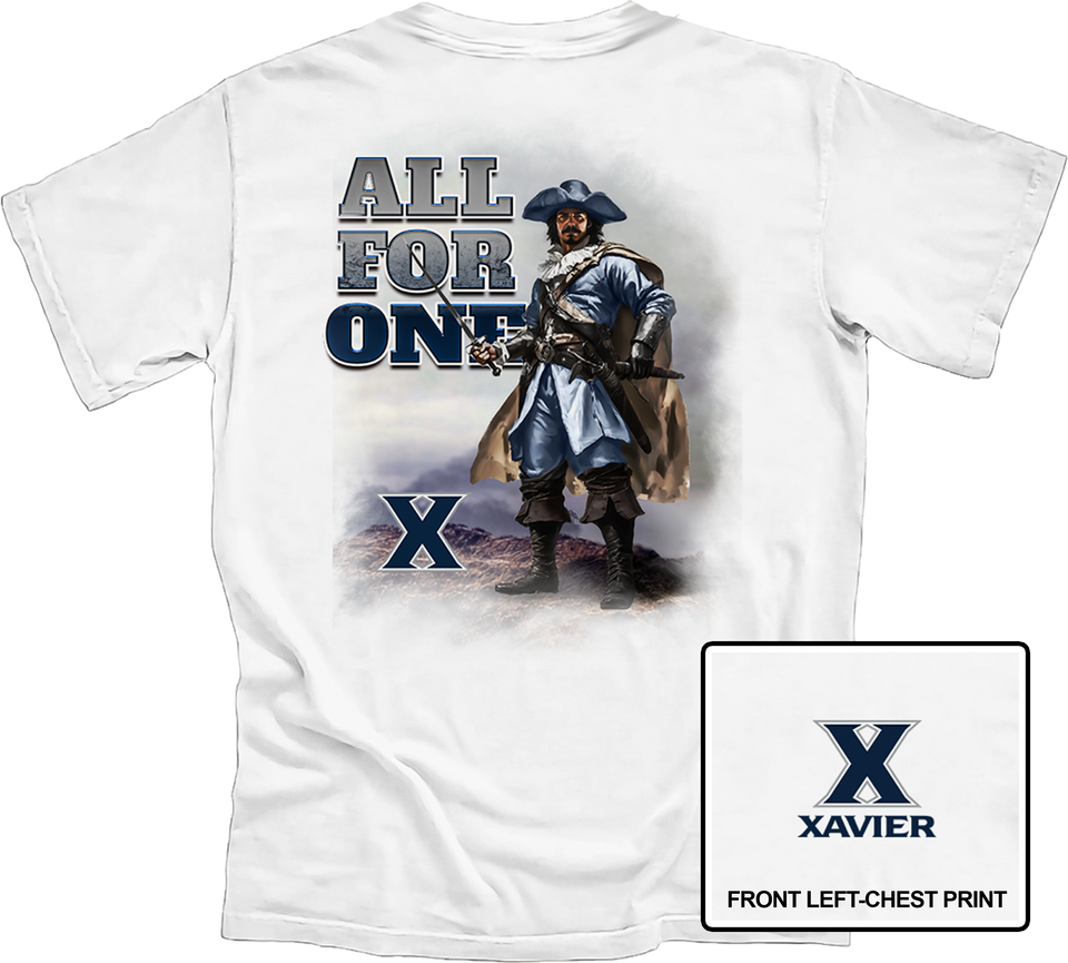 Xavier University All for One Painted Musketeer