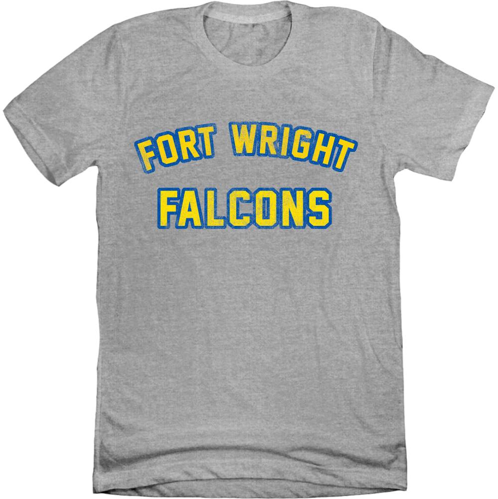 Distressed Fort Wright Falcons Text - Cincy Shirts