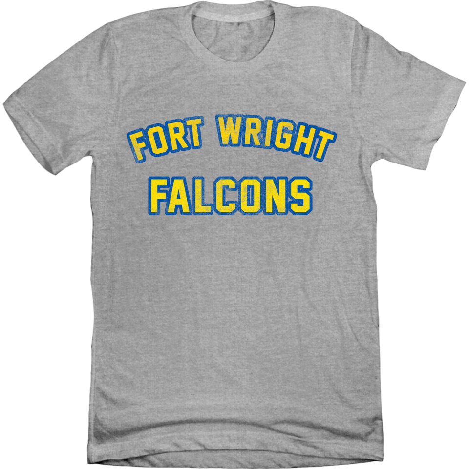 Distressed Fort Wright Falcons Text - Cincy Shirts