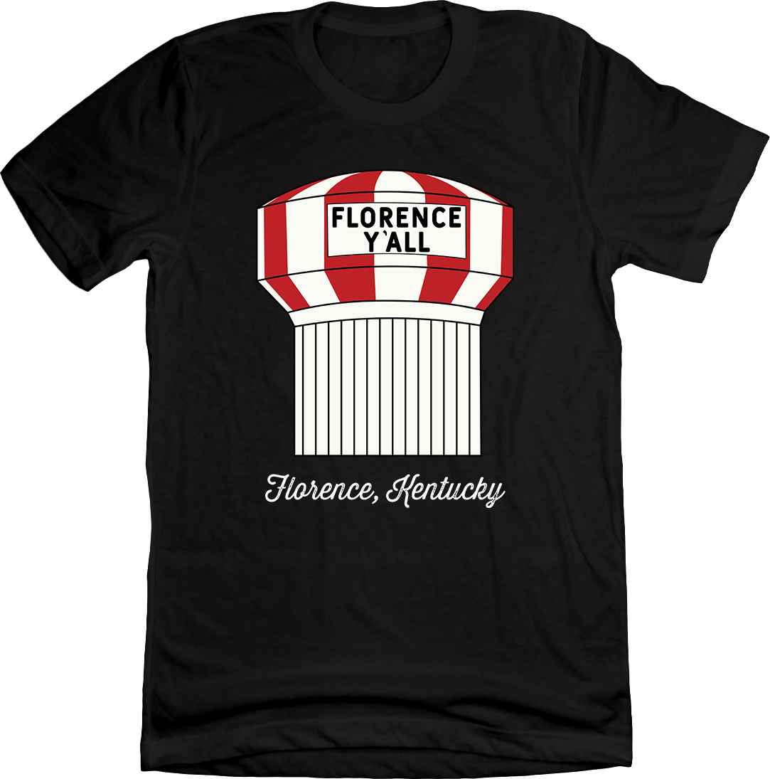 Florence Y'all Water Tower Black T-shirt Cincy Shirts