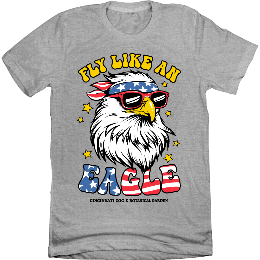 Fly Like An Eagle Tee - Cincinnati Zoo Grey Tee