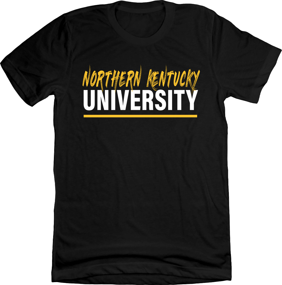 Northern Kentucky University Brush Script black tee Cincy Shirts