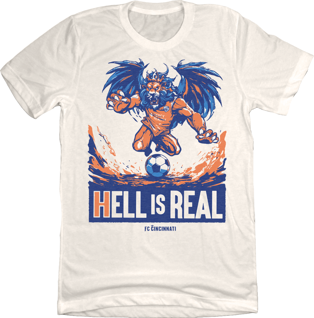 Hell is Real 2023 Winged Lion Natural white Cincy Shirts