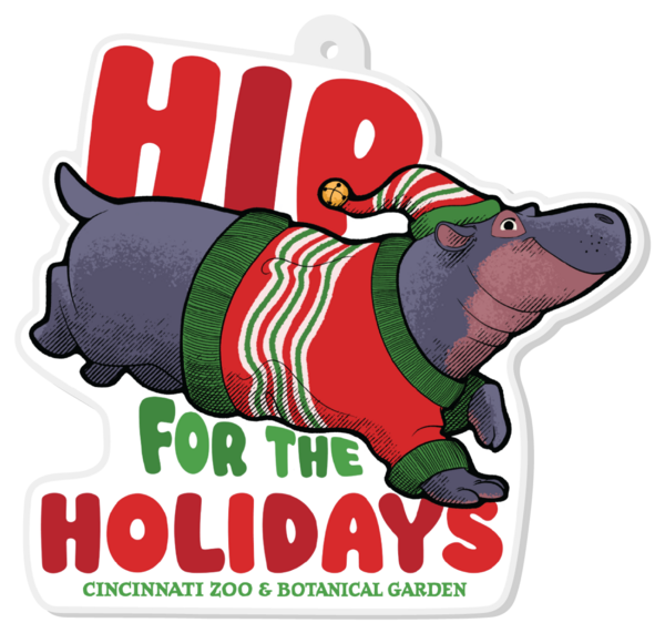 Hip For The Holidays Fiona Ornament | Cincinnati Zoo | Cincy Shirts