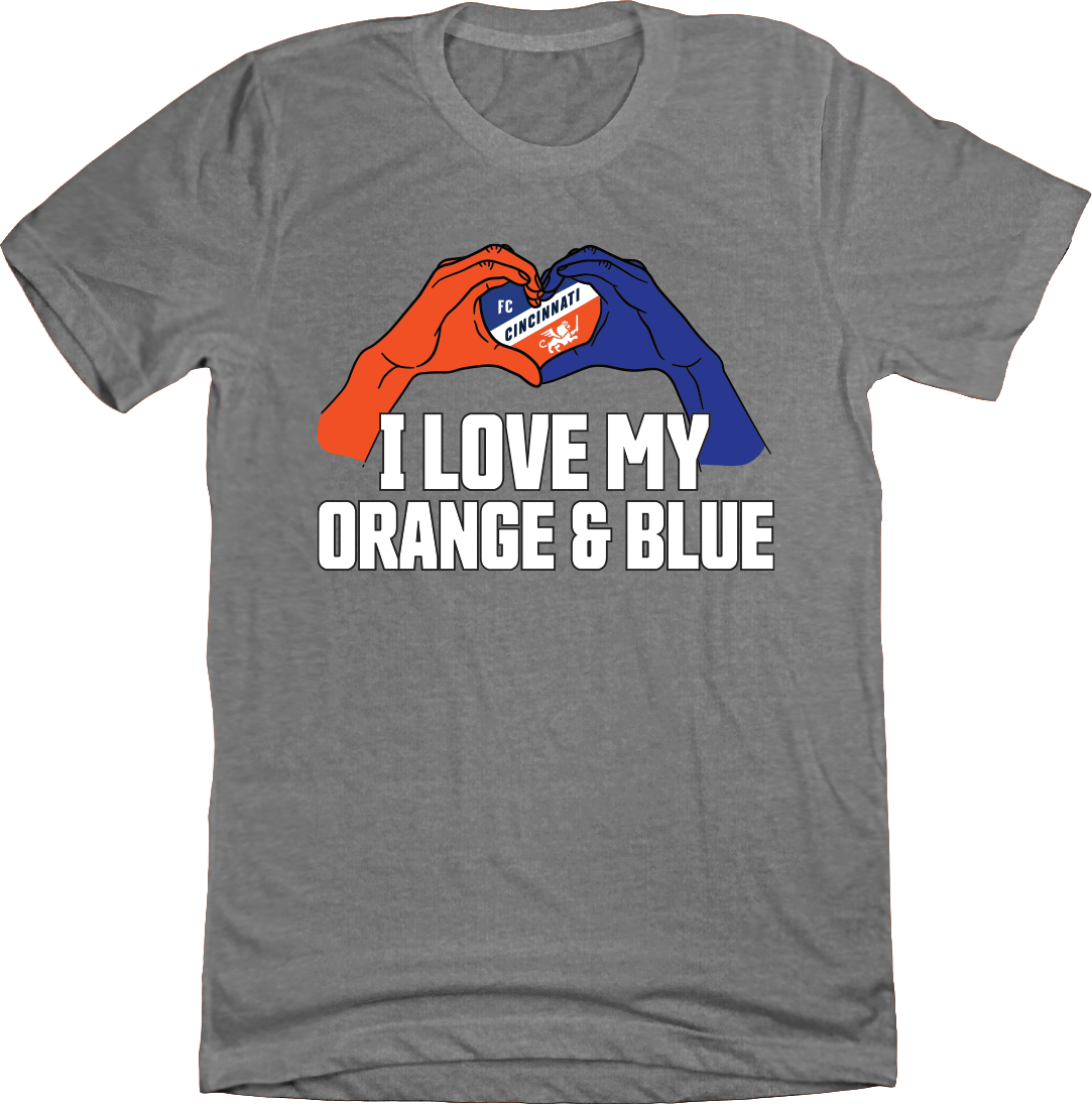 I Love My Orange and Blue Grey Tee Cincy Shirts