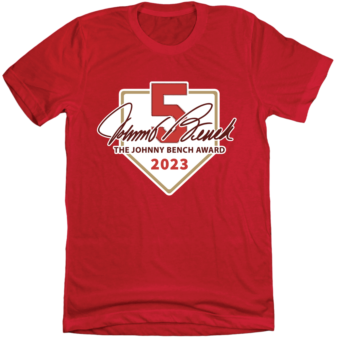 The Johnny Bench Award 2023 red T-shirt Cincy Shirts