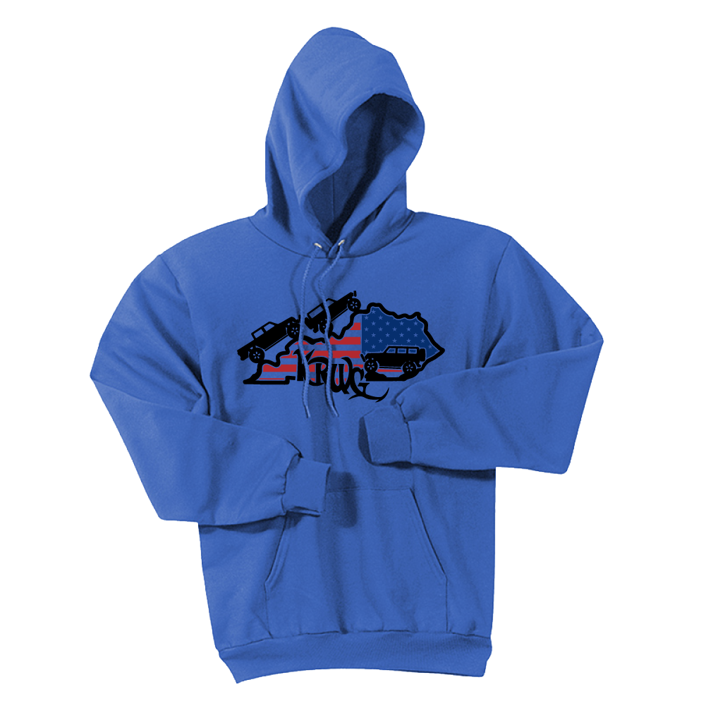 Kentucky Rebel Wranglers KRWG US Flag Black Logo Fleece - Cincy Shirts