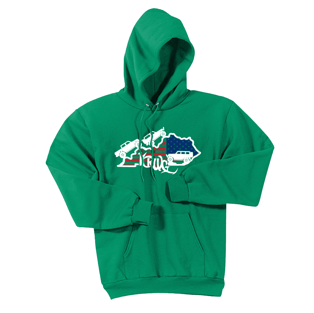 Kentucky Rebel Wranglers KRWG US Flag White Logo Fleece - Cincy Shirts