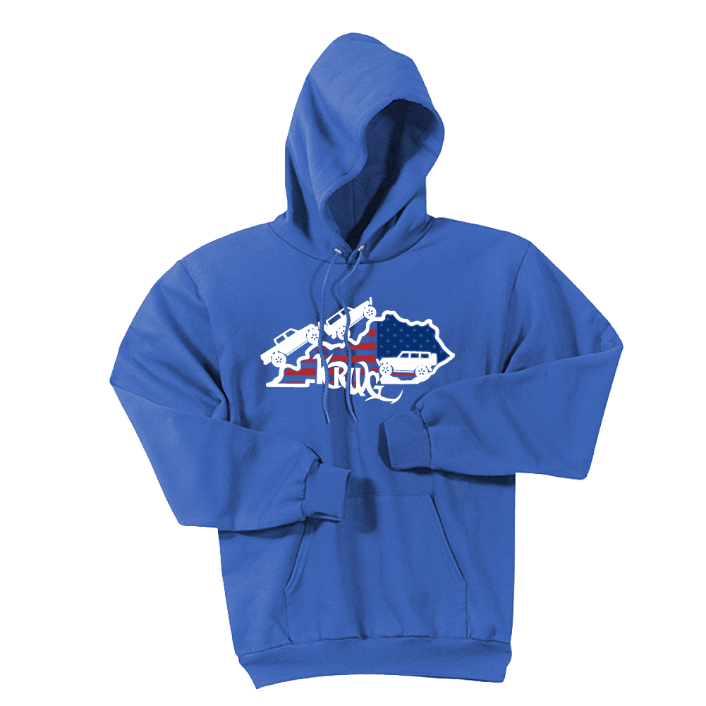 Kentucky Rebel Wranglers KRWG US Flag White Logo Fleece - Cincy Shirts