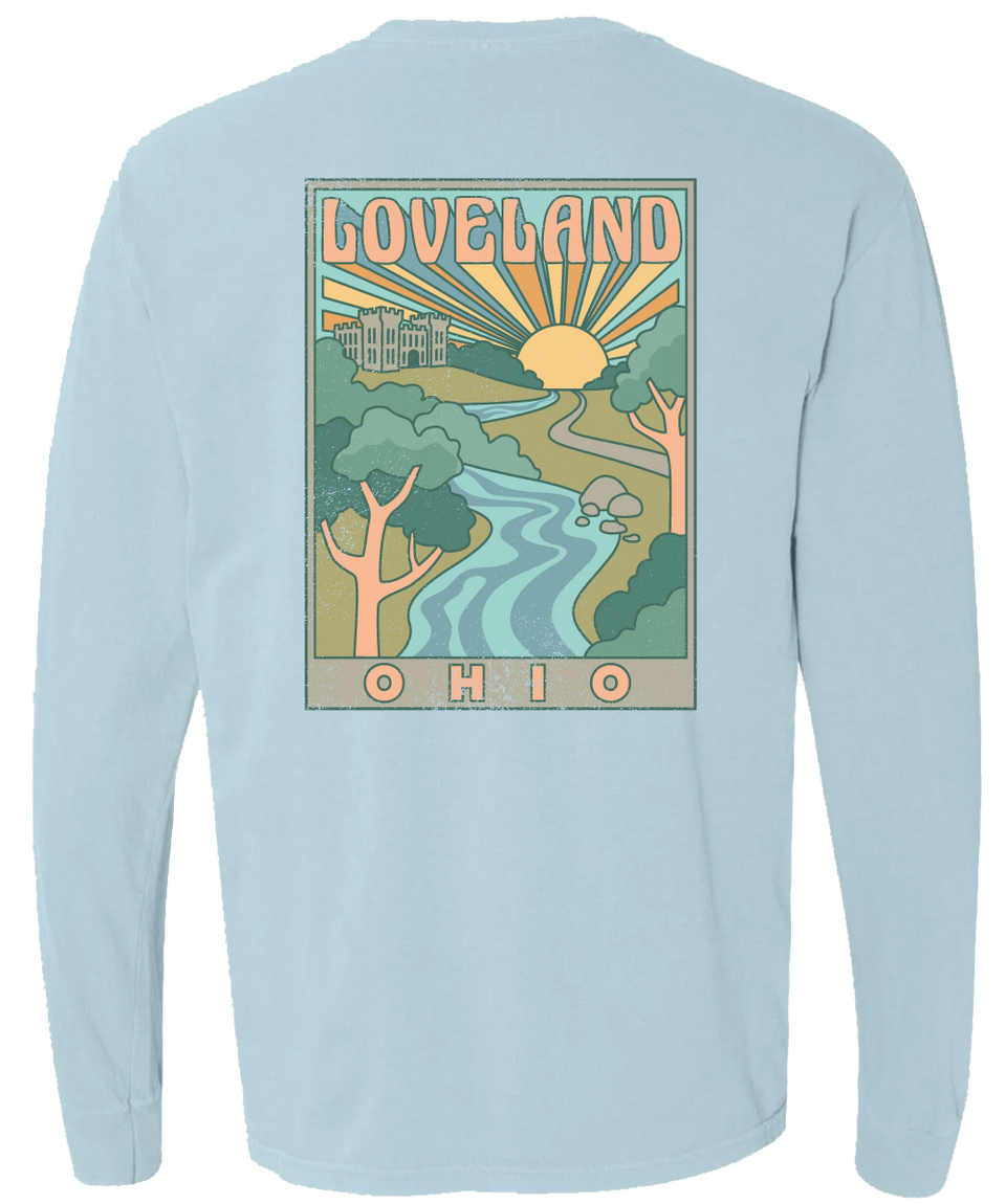 Loveland, Ohio Drawing Left Chest/Back Comfort Colors® Back Cincy Shirts