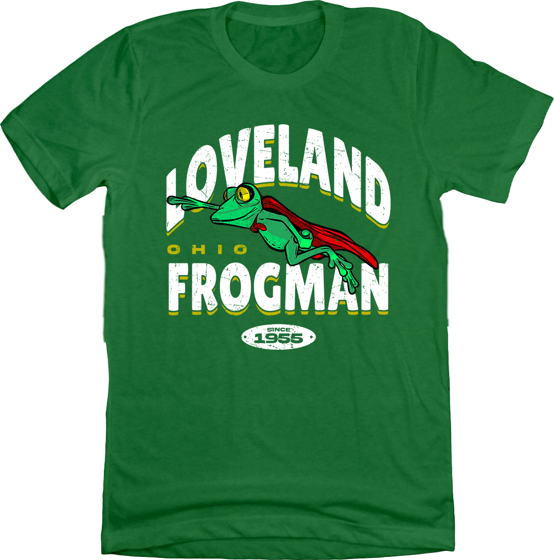 Loveland Frogman Flying Since 1955 Cincy Shirts