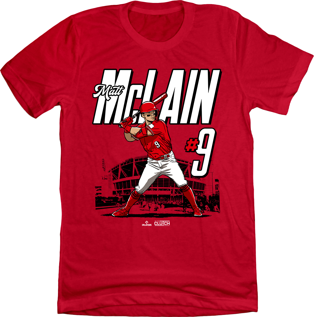 Matt McLain MLBPA Stadium T-shirt red Cincy Shirts