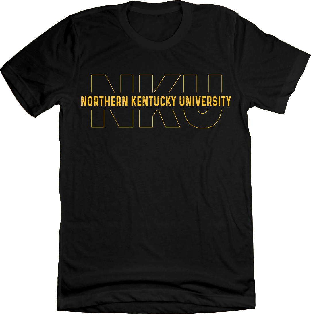 Northern Kentucky University NKU outline block black tee Cincy Shirts