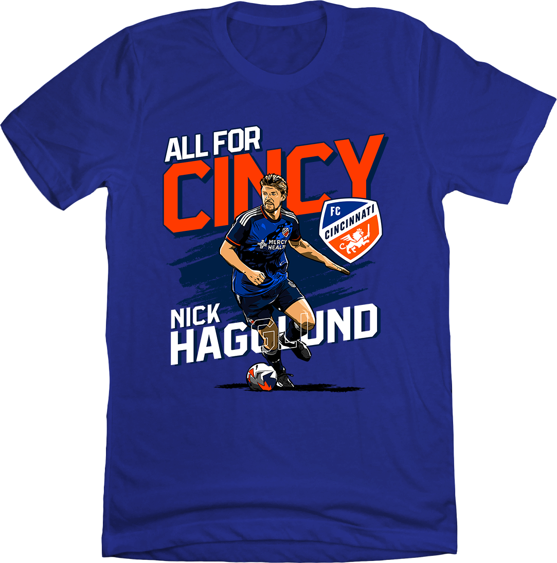 Nick Hagglund All for Cincy blue T-shirt Cincy Shirts