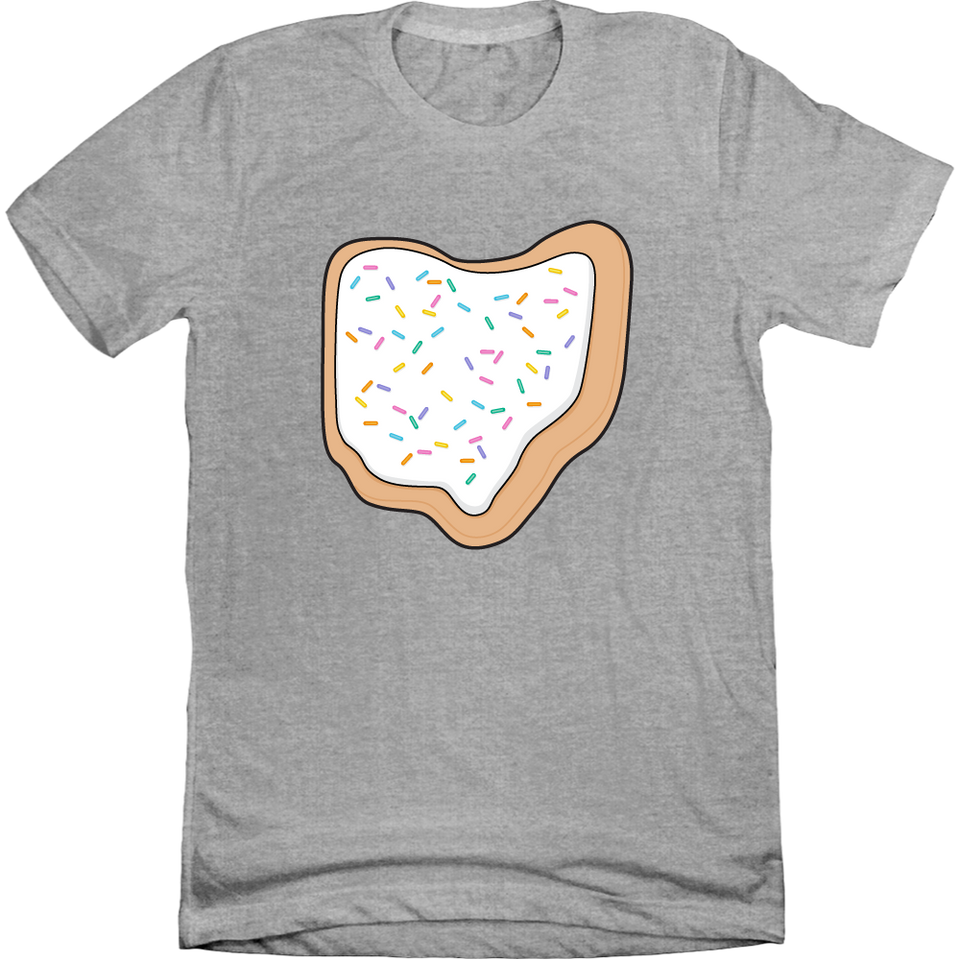 Ohio-Shaped Donut grey T-shirt Cincy Shirts