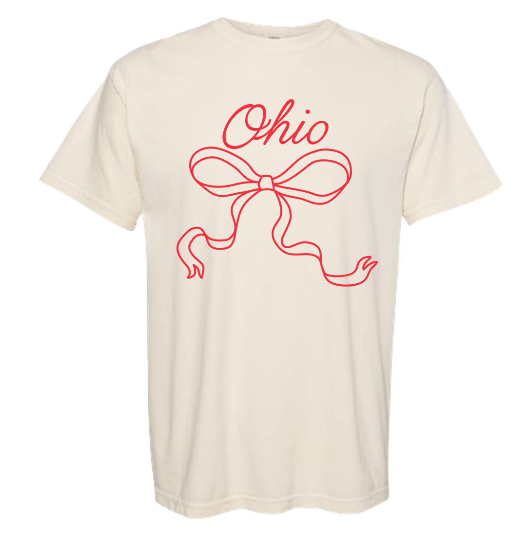 Ohio Croquette Bow Comfort Colors Tee