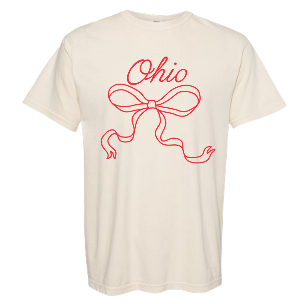 Ohio Croquette Bow Comfort Colors Tee