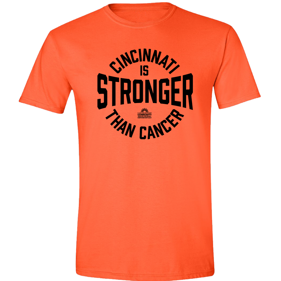 Cincinnati is Stronger Than Cancer Black Ink Orange Cincy Shirts