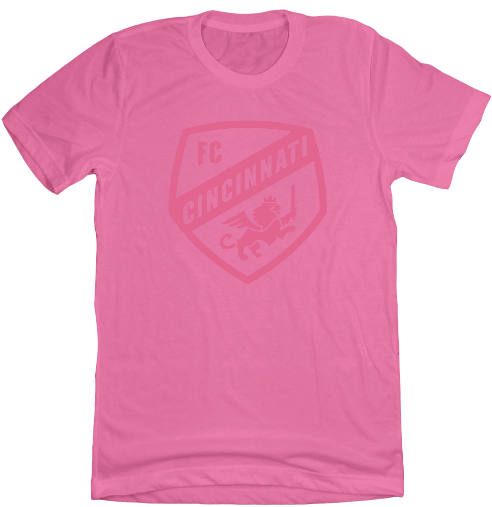FC Cincinnati Shield Logo Pink on Pink - Cincy Shirts