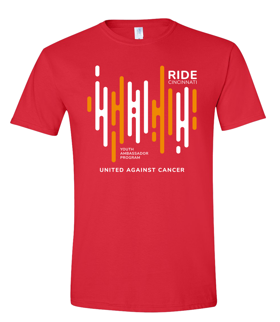 RIDE Cincinnati Youth Ambassador Red youth T-shirt