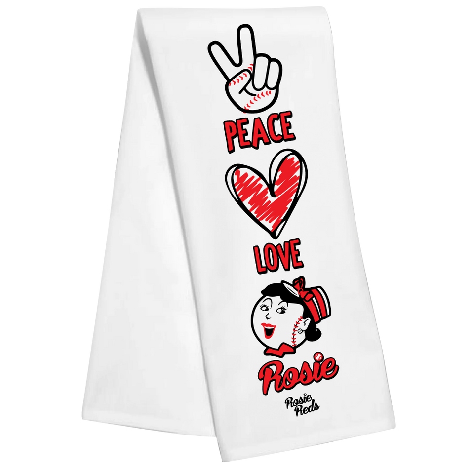 Peace, Love, Rosie Tea Towel