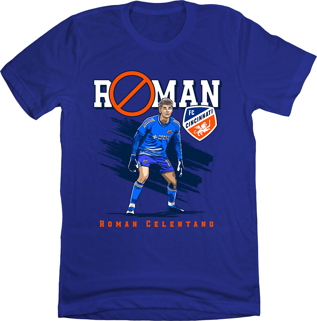 Roman Celentano NO FC Cincinnati blue T-shirt Cincy Shirts