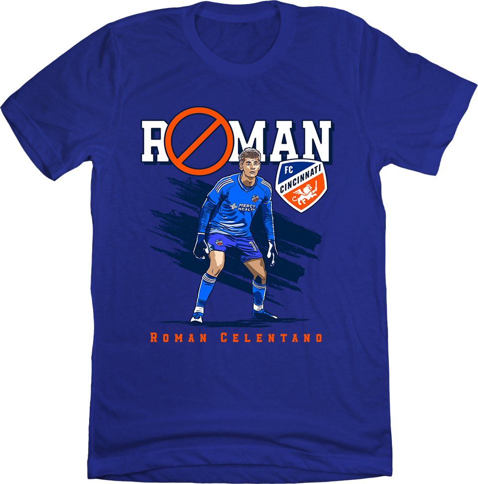 Roman Celentano NO FC Cincinnati blue T-shirt Cincy Shirts