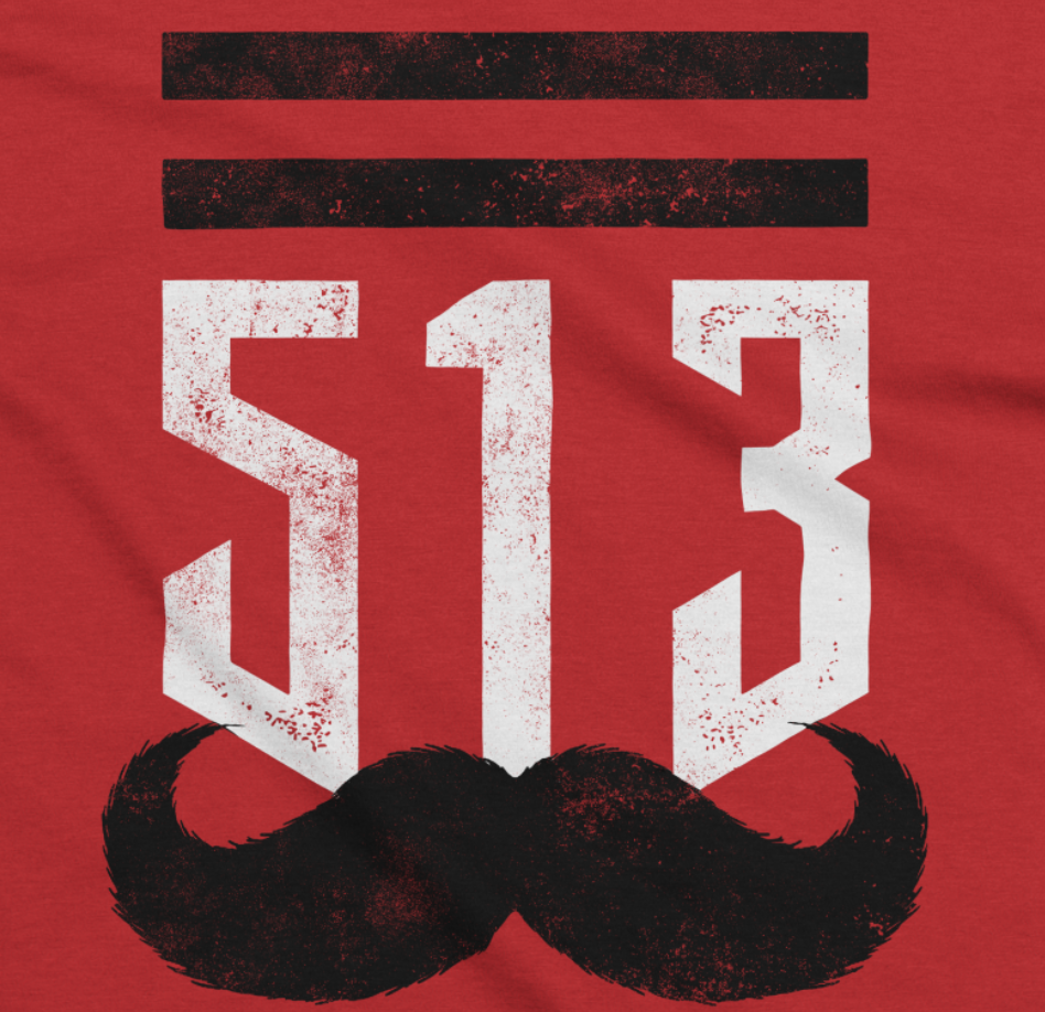 The 513 Stache Cincinnati Baseball