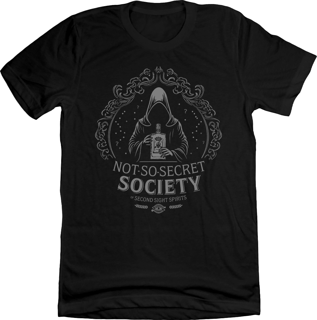 Second Sight Not-So-Secret-Society black T-shirt Cincy Shirts
