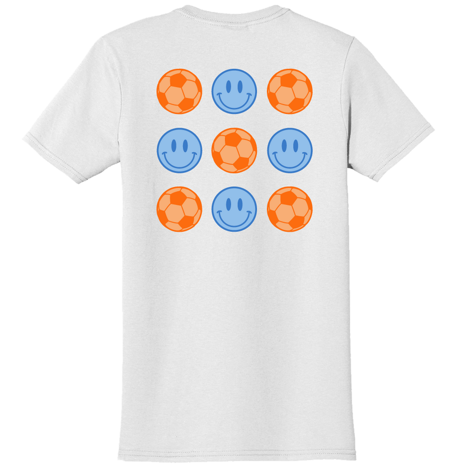 Soccer Balls & Smiley Faces Tee - Comfort Colors®  Tee Back Print