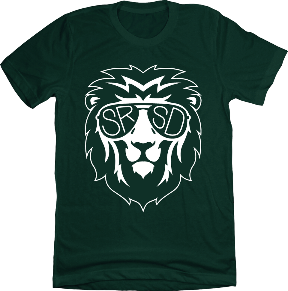 St. Rita Lion Mascot in Sunglasses Evergreen Tee 