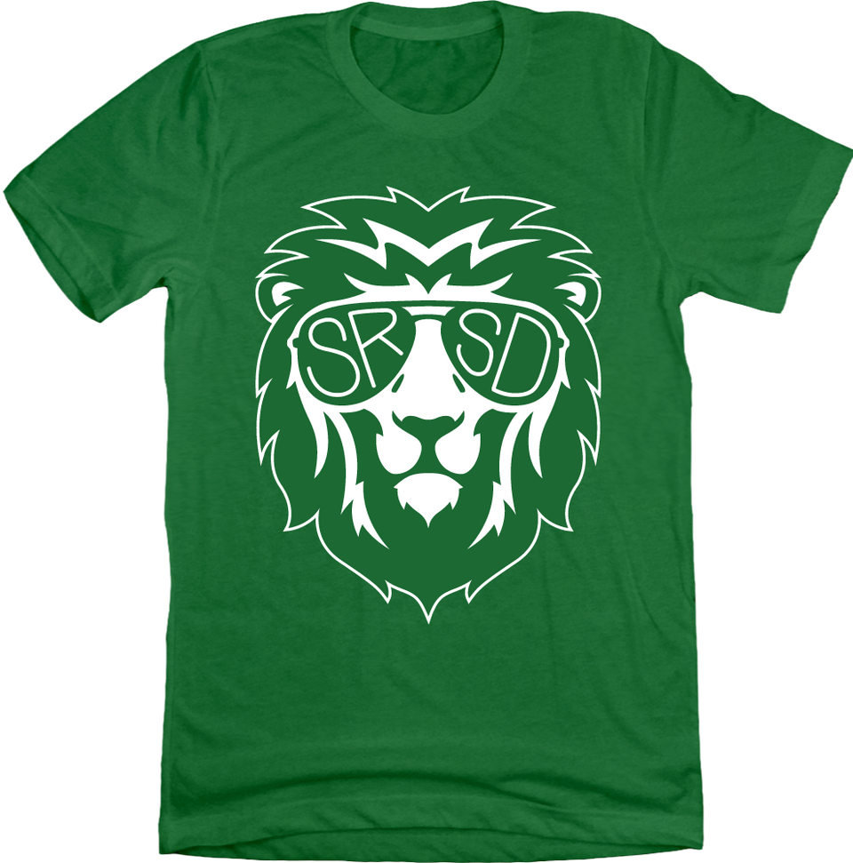 St. Rita Lion Mascot in Sunglasses Green Tee 