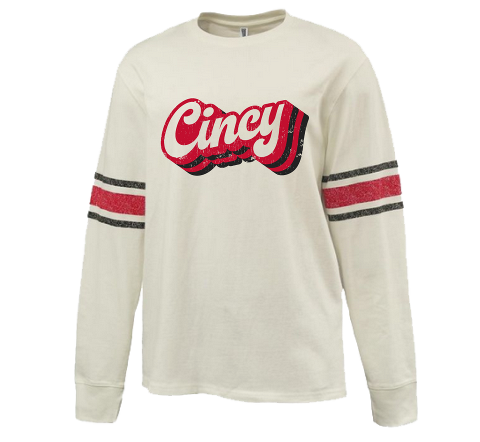 Retro Cincy Archive Long Sleeve Red