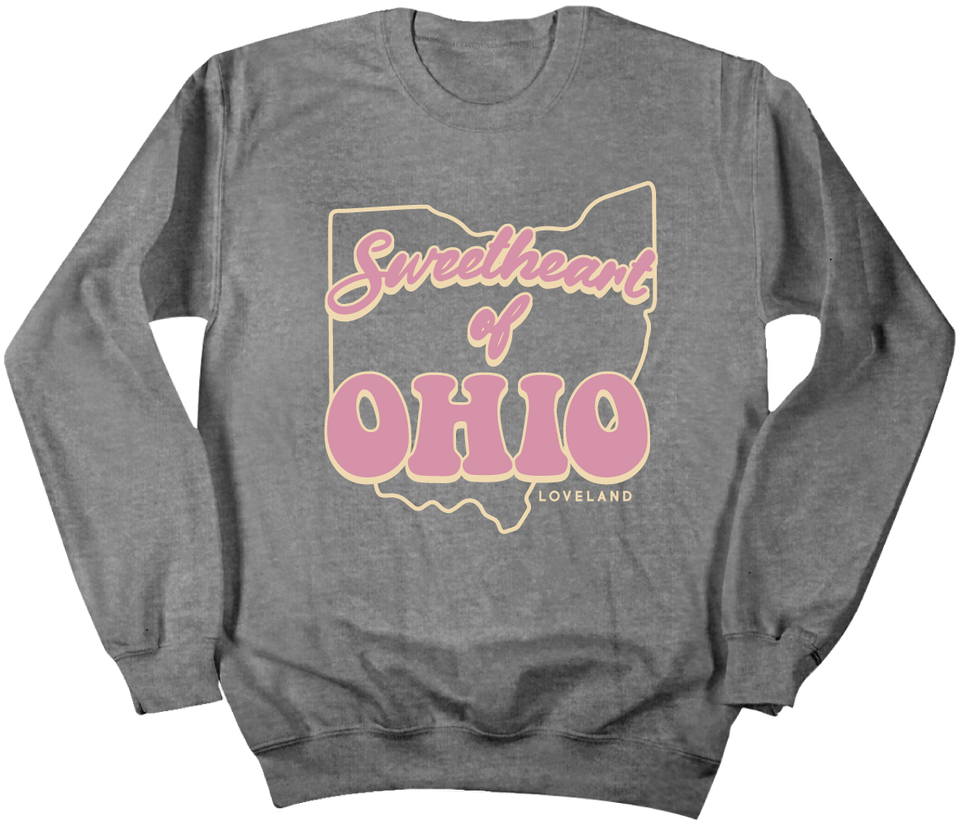 Sweetheart of Ohio Script and Background Crewneck Sweatshirt