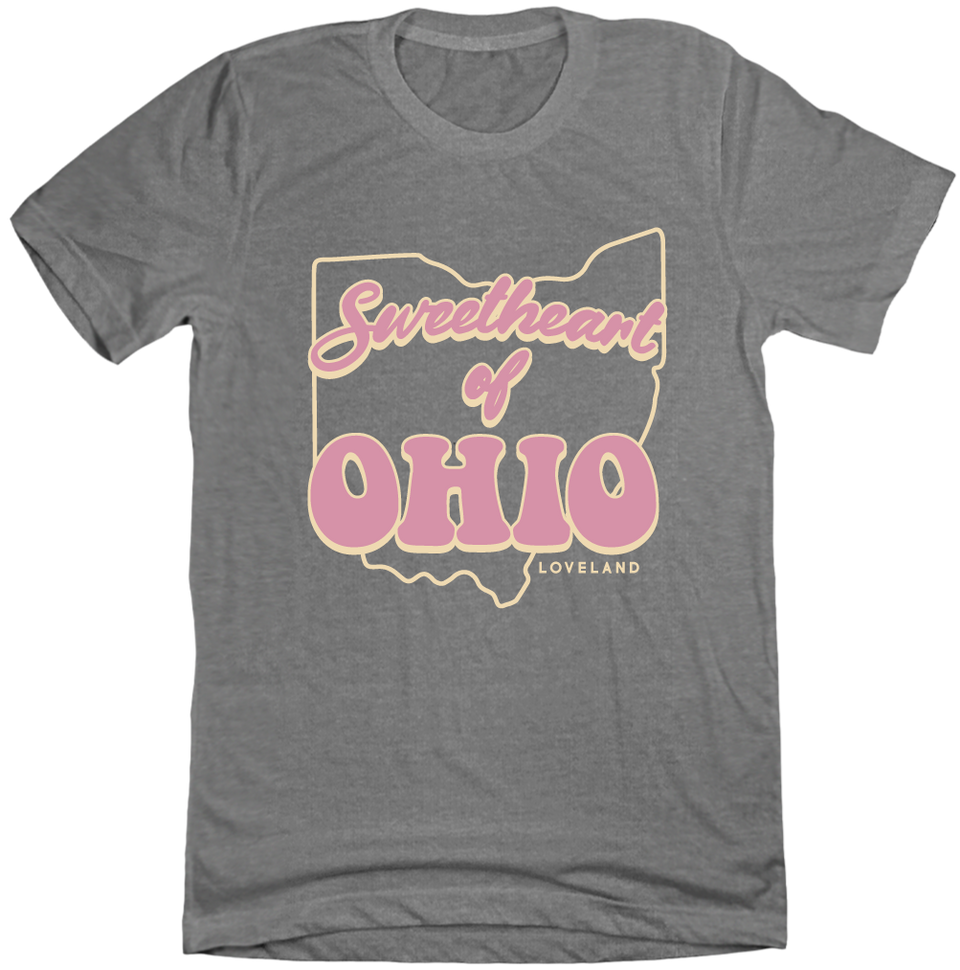 Sweetheart of Ohio Script and Background tee Cincy Shirts