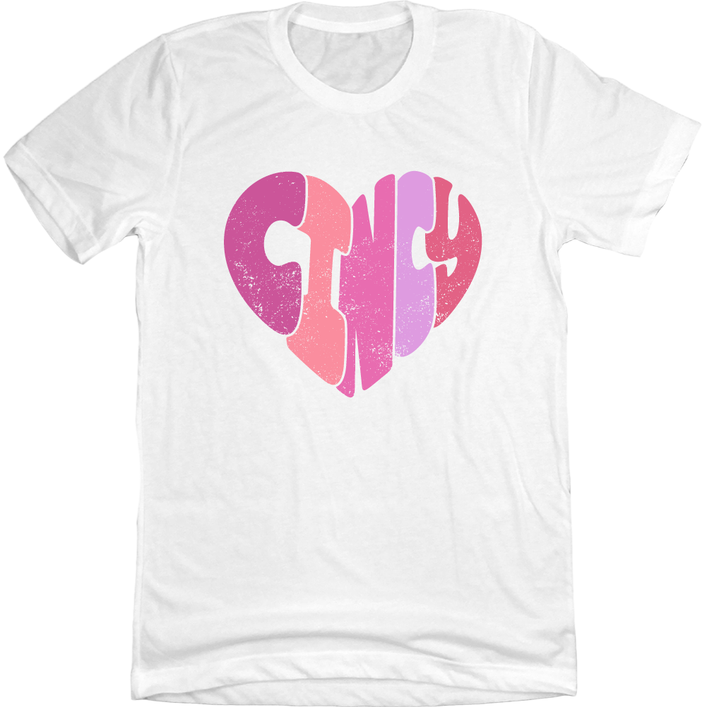 Cincy Bubble Letter Hearts - Cincy Shirts