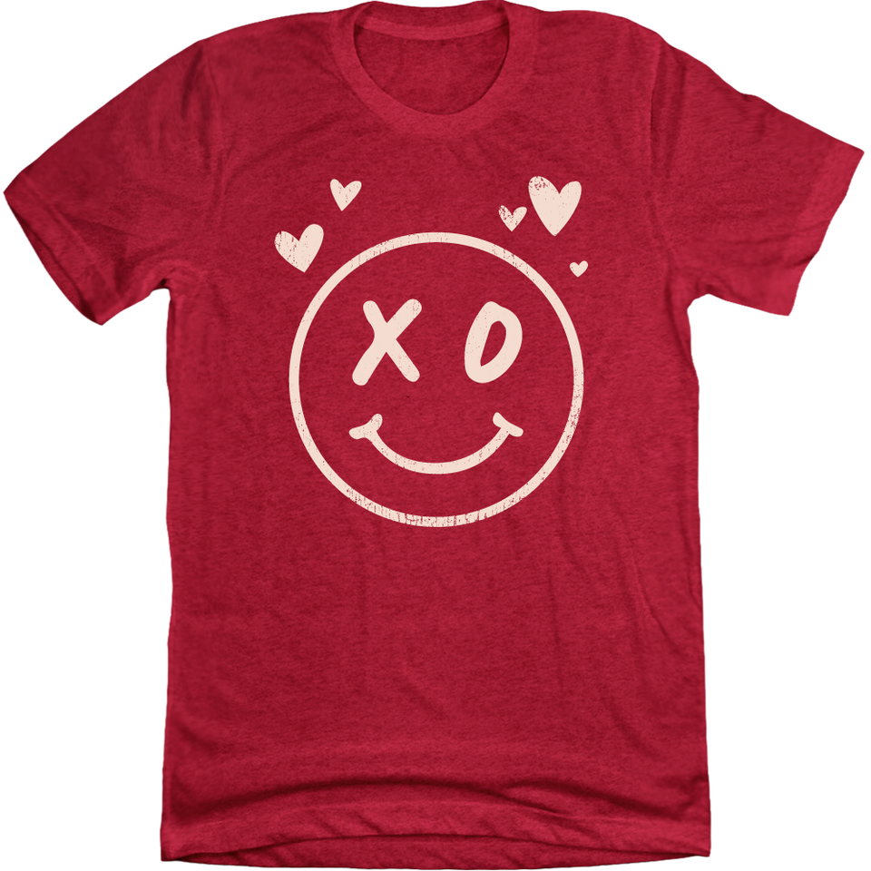 XO Smiley Face Hearts