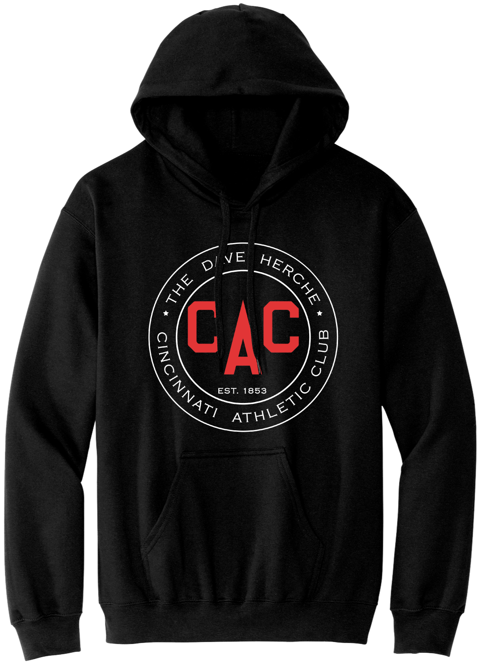 Cincinnati Athletic Club - White and Red Logo black hoodie Cincy Shirts