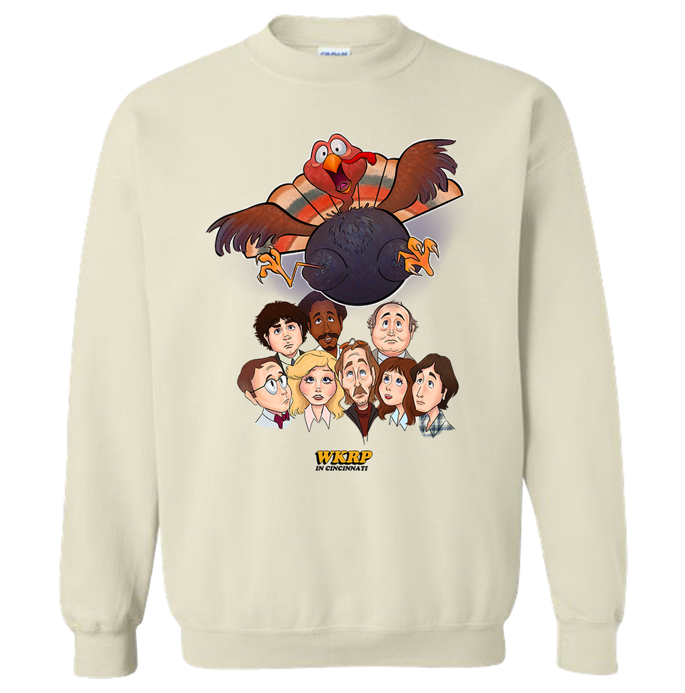 WKRP in Cincinnati Turkey Drop Drawing Sand Sweatshirt