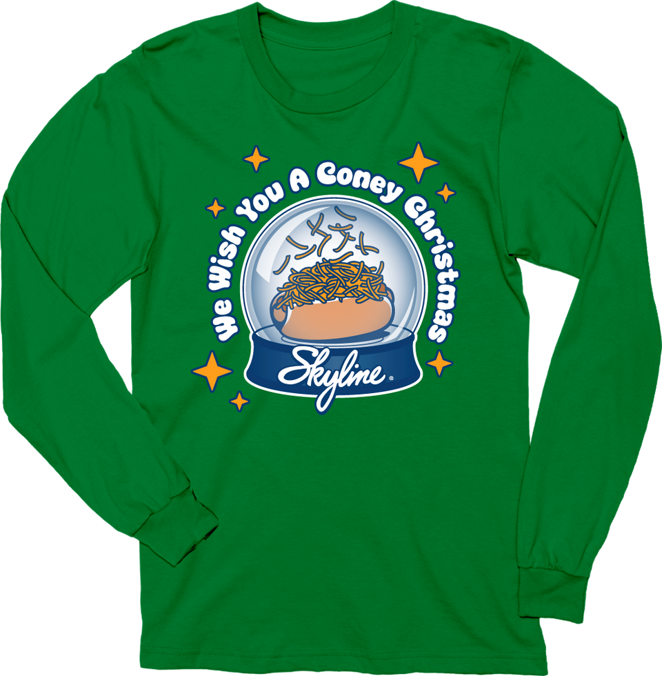 We Wish You A Coney Christmas Snow Globe Long Sleeve Tee
