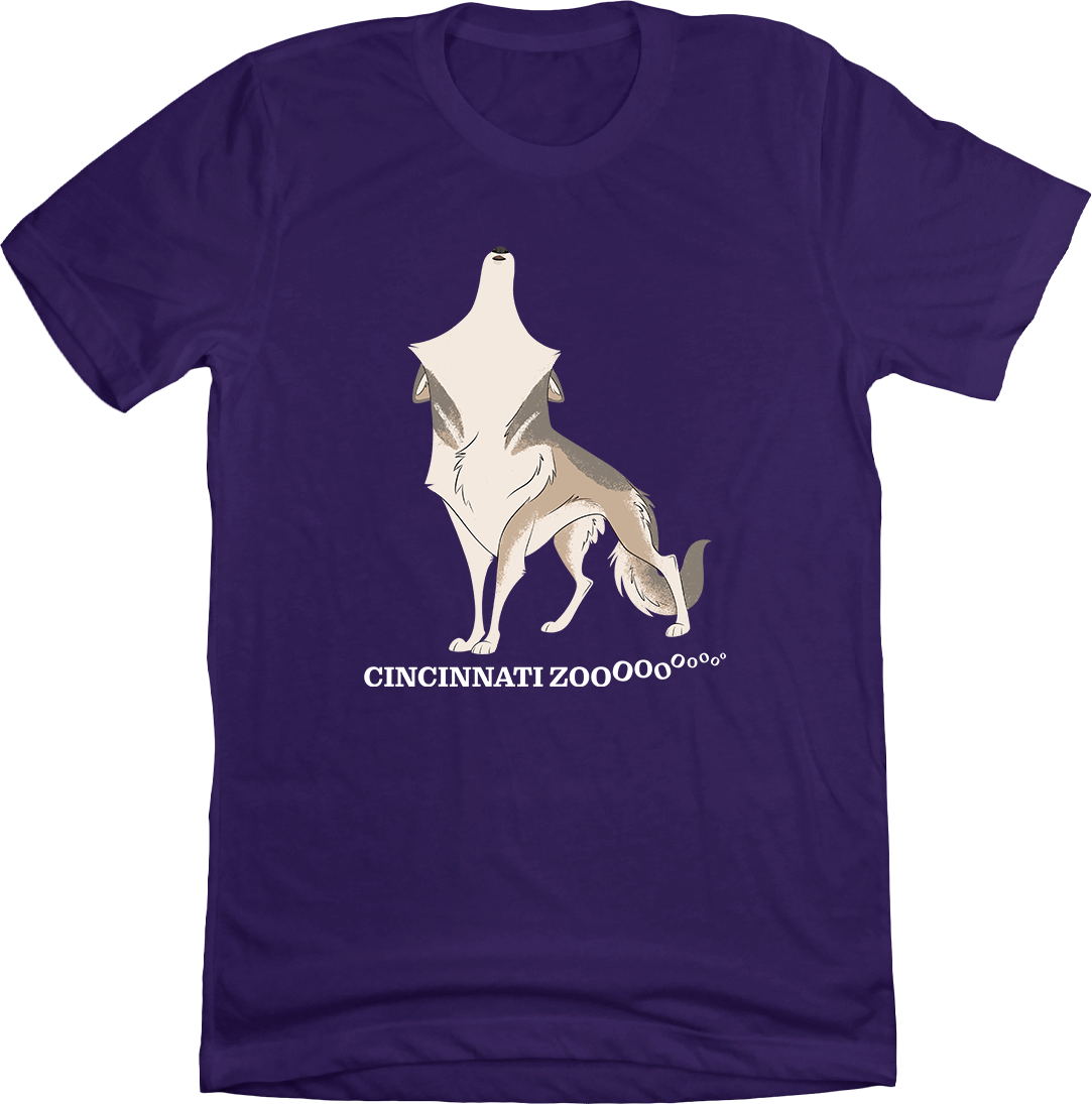 Cincinnati Zoo Wolf Pack Howl Purple Tee
