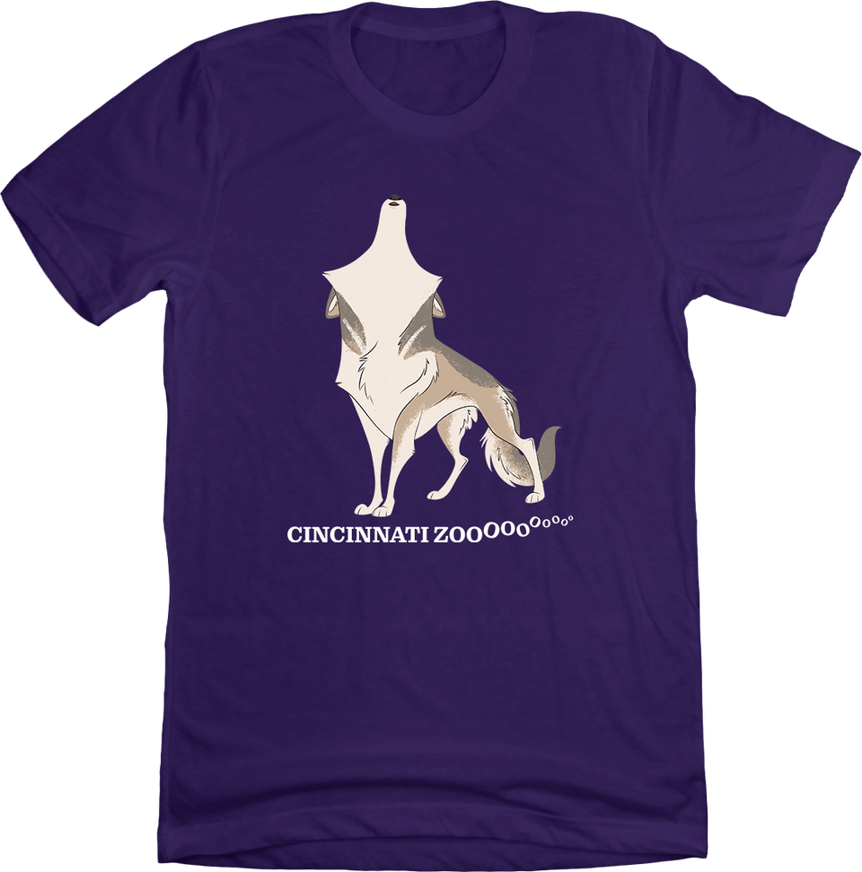 Cincinnati Zoo Wolf Pack Howl Purple Tee
