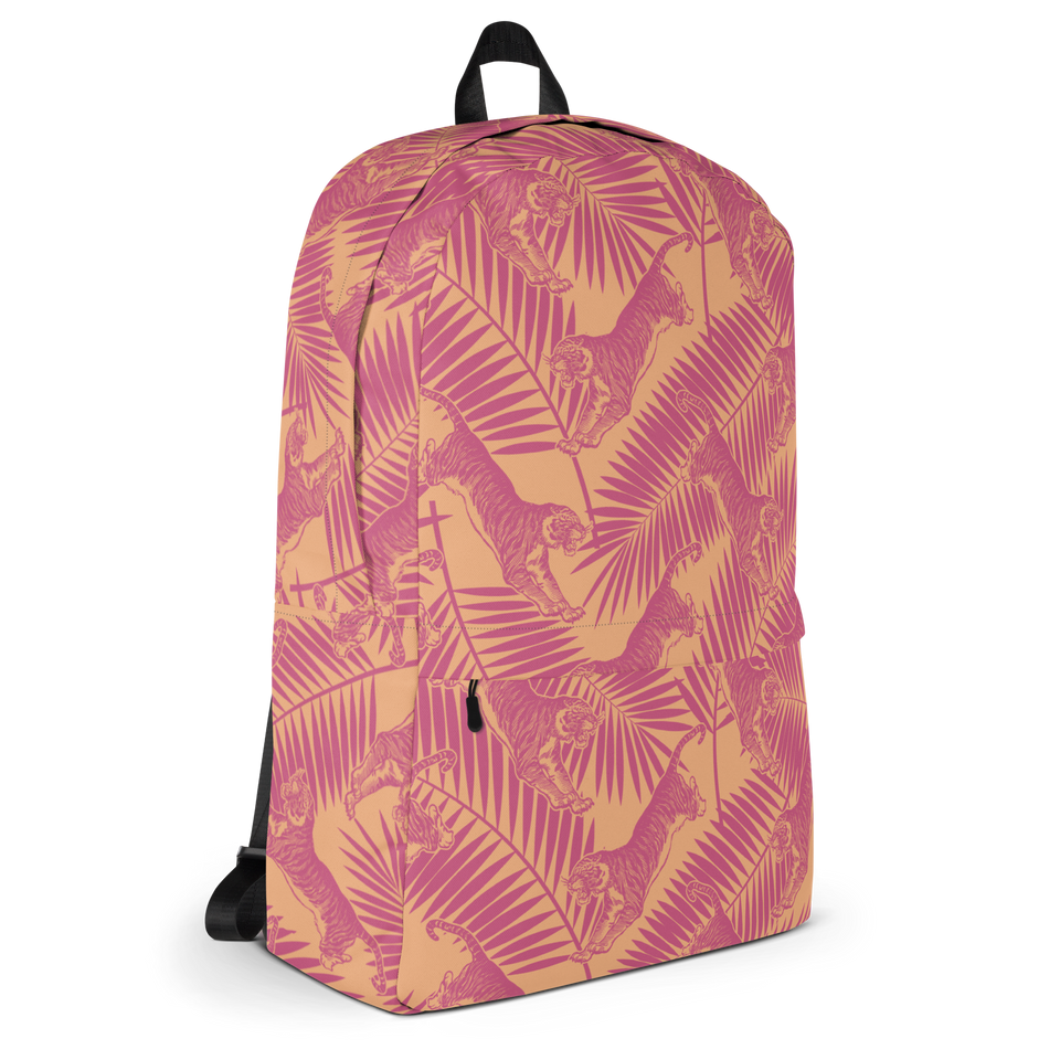 Pink Tiger Palm Backpack